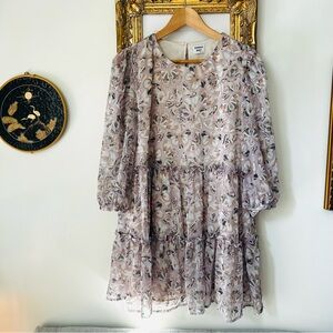 Aritzia Sunday Best Lilian Butterfly Ruffle Tiered Mini Dress